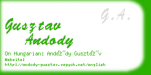 gusztav andody business card